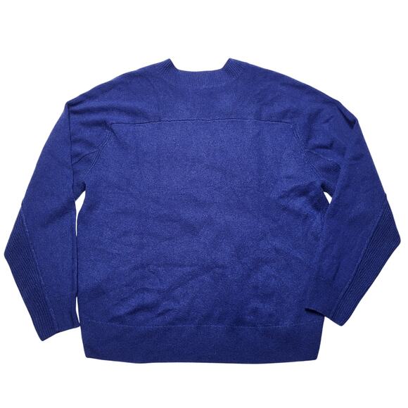 Madewell Cashmere V Neck Sweater Bright Cobalt Blue Pullover Relaxed Fit Small - Picture 4 of 8
